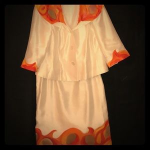 White two piece Isabella women’s suit.